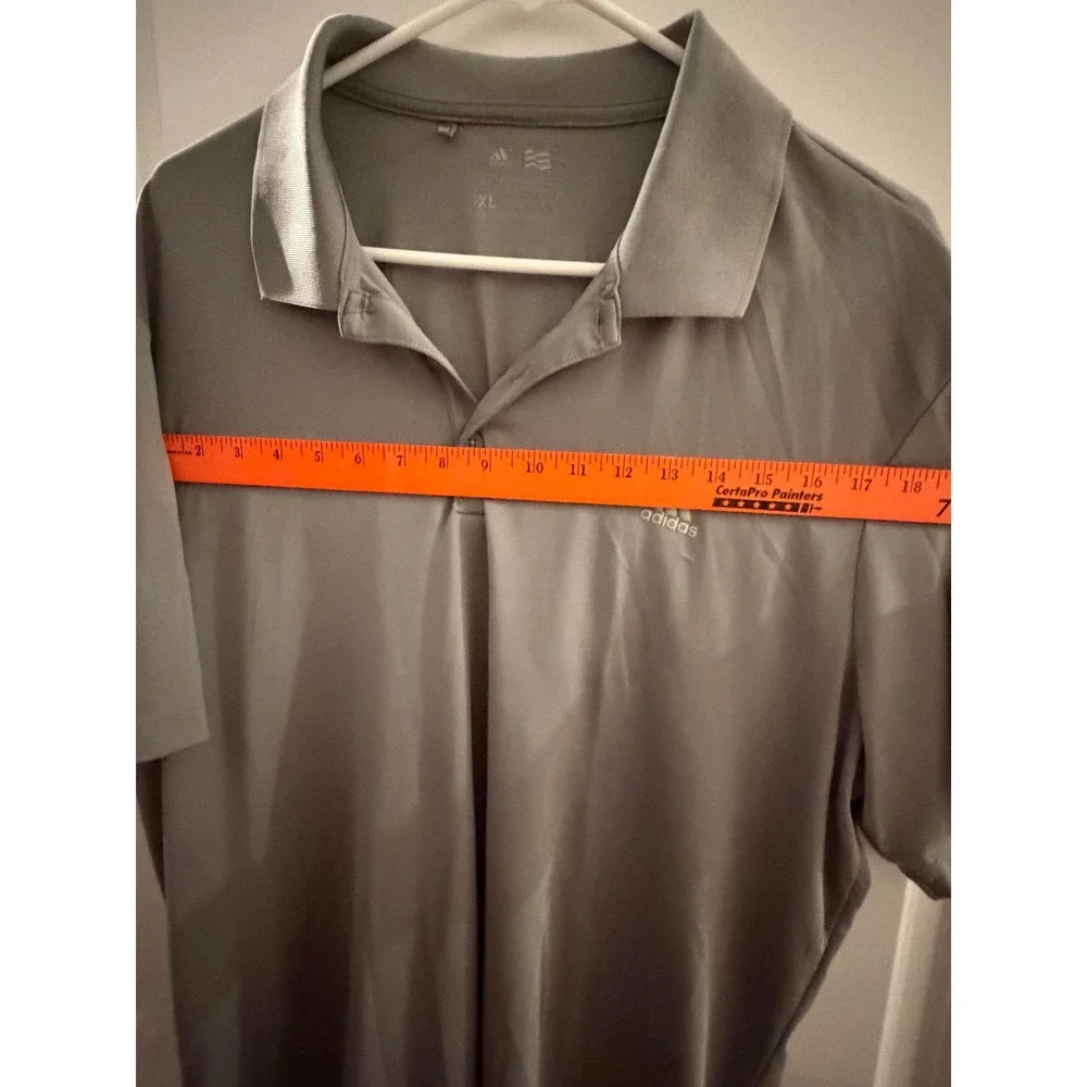 Adidas Golf Mens XL Grey‎ Short Sleeve Performance Polo Shirt RN88387